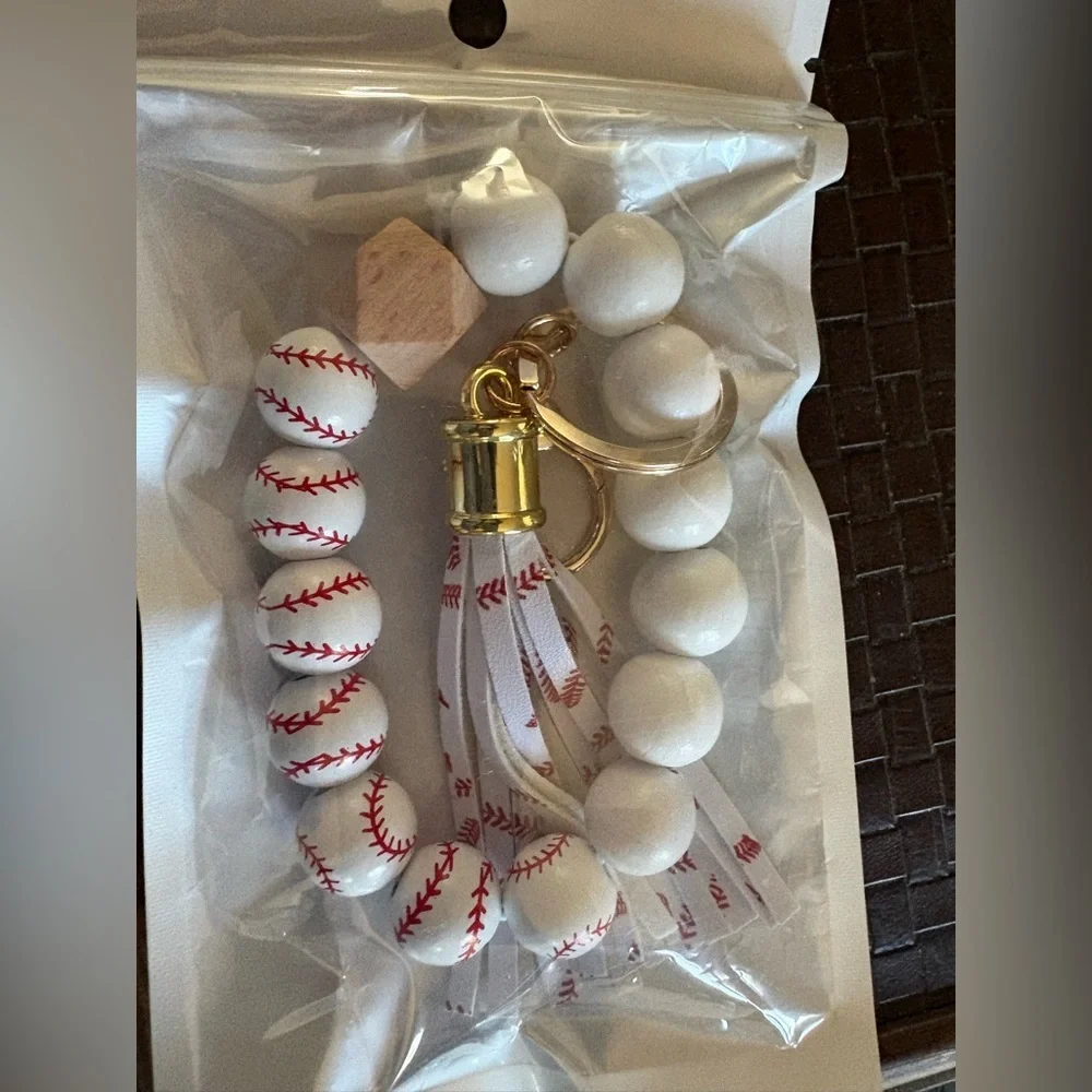 Colorful Beaded Keychains sports themed